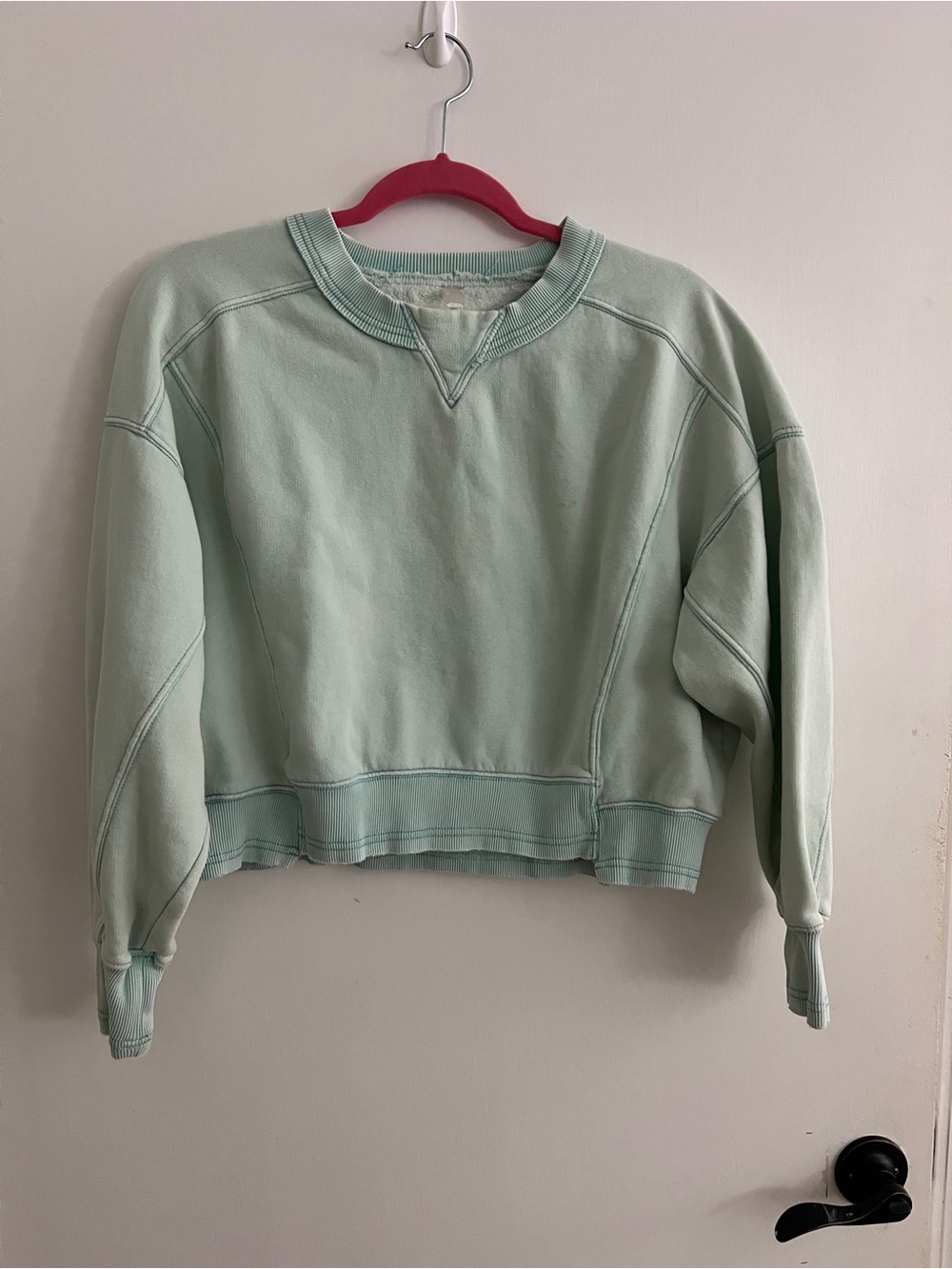FP Movement by Free People Mint Green Cropped Crewneck Sweatshirt - Picture 2 of 5